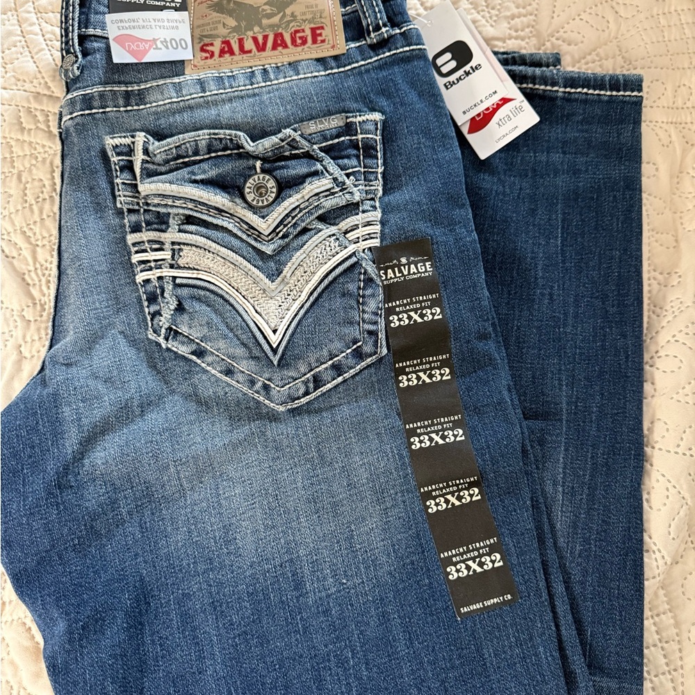 Salvage Women's Classic Blue Straight Leg Jeans